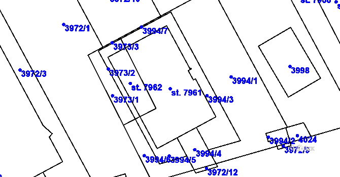 Parcela st. 7961 v KÚ Chrudim, Katastrální mapa