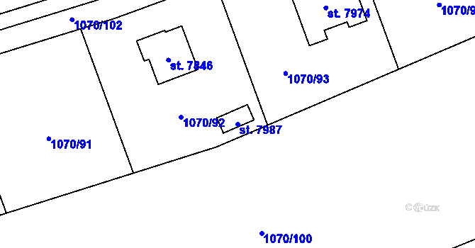 Parcela st. 7987 v KÚ Chrudim, Katastrální mapa