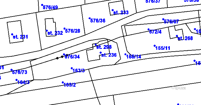Parcela st. 236 v KÚ Chrustenice, Katastrální mapa