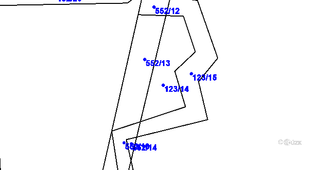 Parcela st. 123/14 v KÚ Chrustenice, Katastrální mapa