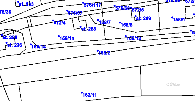 Parcela st. 155/2 v KÚ Chrustenice, Katastrální mapa