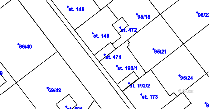 Parcela st. 471 v KÚ Chrustenice, Katastrální mapa