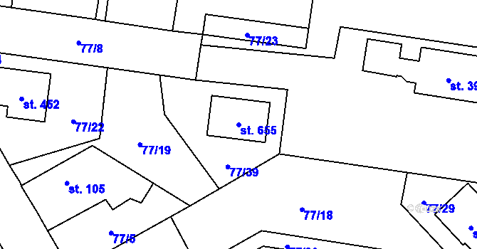 Parcela st. 655 v KÚ Chrustenice, Katastrální mapa