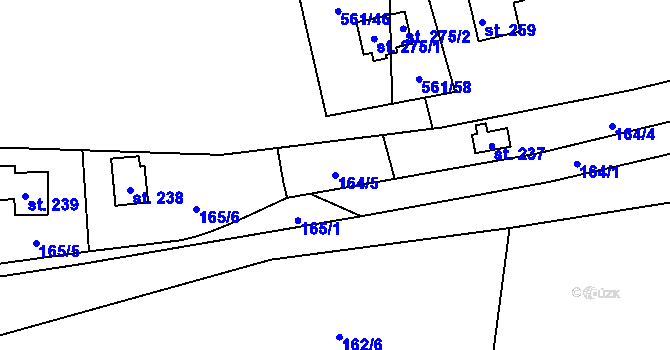 Parcela st. 164/5 v KÚ Chrustenice, Katastrální mapa