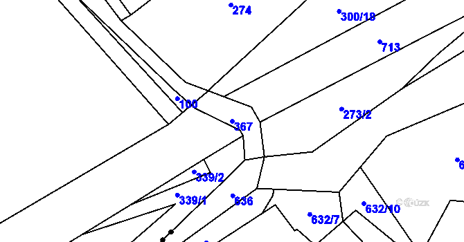 Parcela st. 367 v KÚ Budihostice, Katastrální mapa