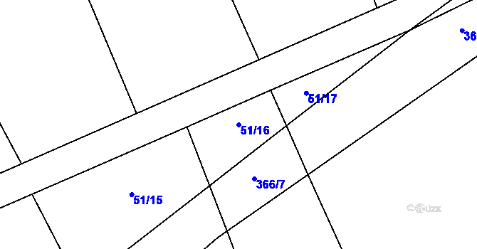 Parcela st. 51/16 v KÚ Budihostice, Katastrální mapa