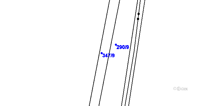 Parcela st. 347/9 v KÚ Budihostice, Katastrální mapa