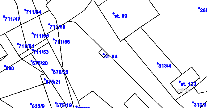 Parcela st. 84 v KÚ Chržín, Katastrální mapa