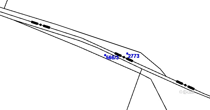 Parcela st. 566/3 v KÚ Chržín, Katastrální mapa