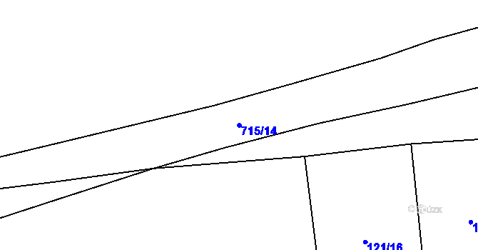 Parcela st. 715/14 v KÚ Chržín, Katastrální mapa