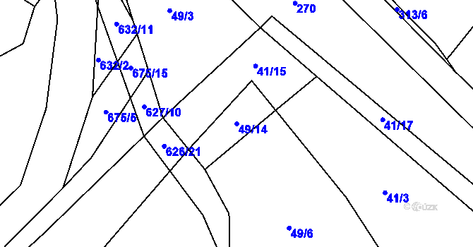 Parcela st. 49/14 v KÚ Chržín, Katastrální mapa