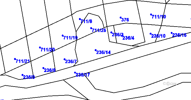 Parcela st. 236/14 v KÚ Chržín, Katastrální mapa