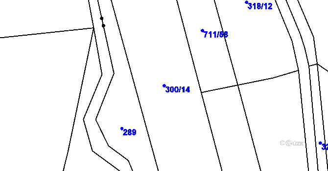 Parcela st. 300/14 v KÚ Chržín, Katastrální mapa