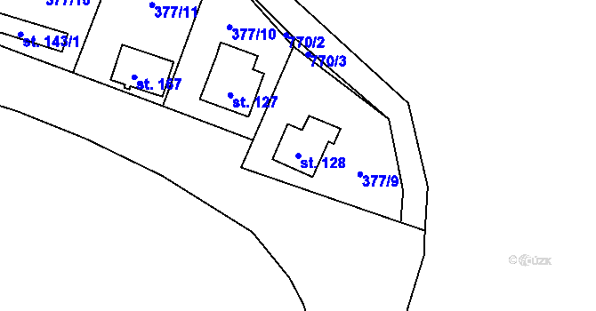 Parcela st. 128 v KÚ Chřešťovice, Katastrální mapa