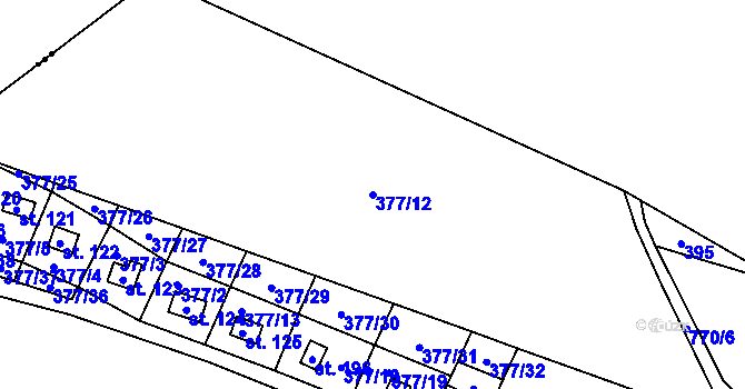 Parcela st. 377/12 v KÚ Chřešťovice, Katastrální mapa