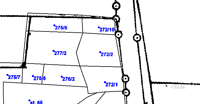 Parcela st. 272/2 v KÚ Jehnědno, Katastrální mapa