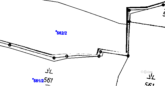 Parcela st. 562/2 v KÚ Jehnědno, Katastrální mapa