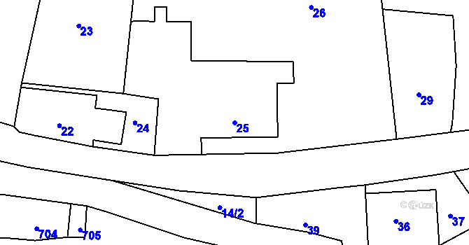 Parcela st. 25 v KÚ Dolní Chřibská, Katastrální mapa