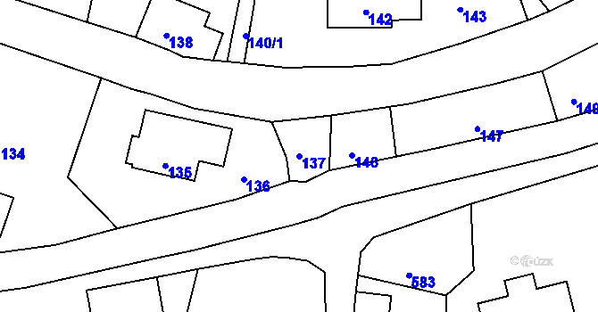 Parcela st. 137 v KÚ Dolní Chřibská, Katastrální mapa