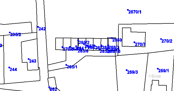 Parcela st. 266 v KÚ Dolní Chřibská, Katastrální mapa