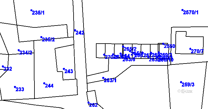 Parcela st. 270/3 v KÚ Dolní Chřibská, Katastrální mapa