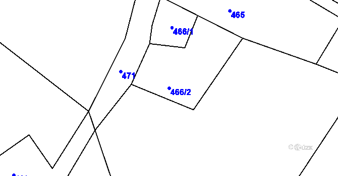 Parcela st. 466/2 v KÚ Dolní Chřibská, Katastrální mapa