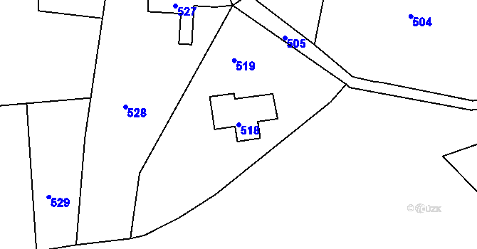 Parcela st. 518 v KÚ Dolní Chřibská, Katastrální mapa