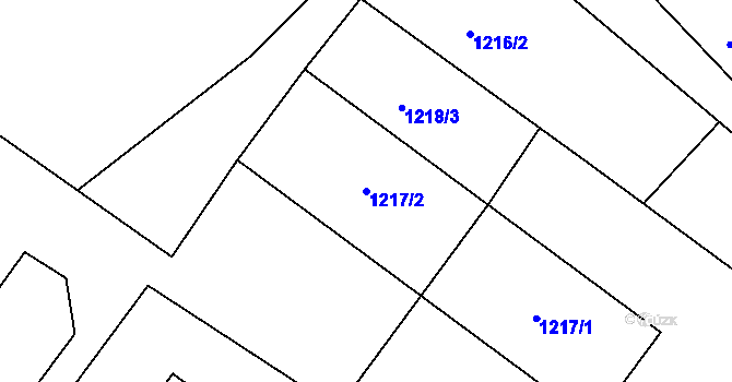 Parcela st. 1217/2 v KÚ Dolní Chřibská, Katastrální mapa