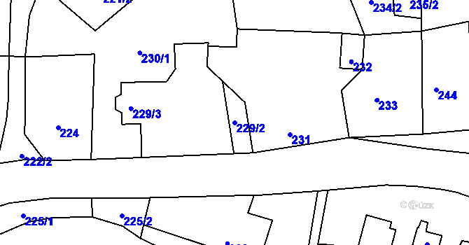 Parcela st. 229/2 v KÚ Dolní Chřibská, Katastrální mapa