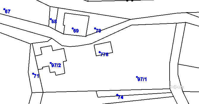 Parcela st. 778 v KÚ Horní Chřibská, Katastrální mapa