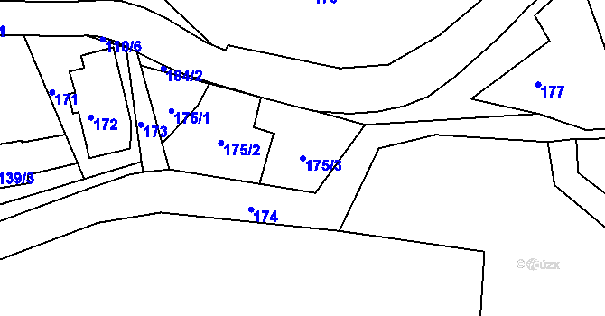 Parcela st. 175/3 v KÚ Horní Chřibská, Katastrální mapa