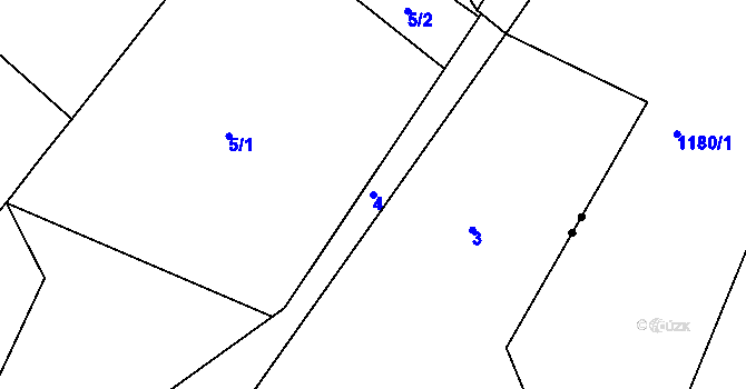 Parcela st. 4 v KÚ Chřibská, Katastrální mapa