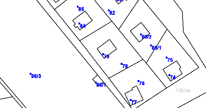 Parcela st. 79 v KÚ Chřibská, Katastrální mapa