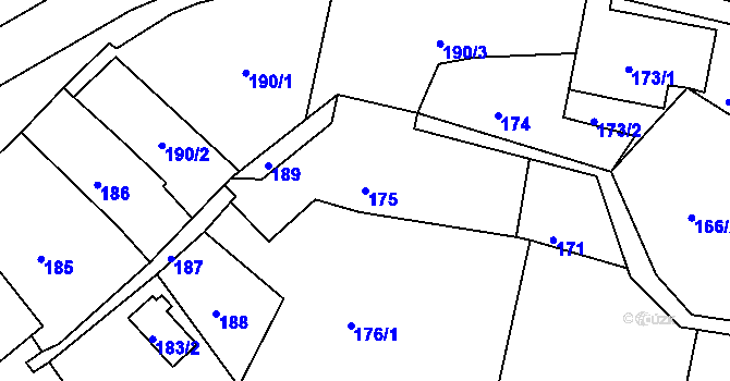 Parcela st. 175 v KÚ Chřibská, Katastrální mapa