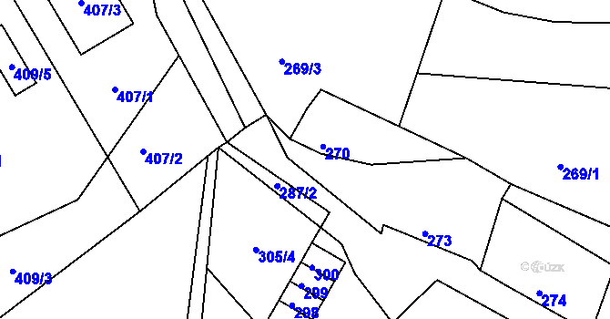 Parcela st. 275/2 v KÚ Chřibská, Katastrální mapa