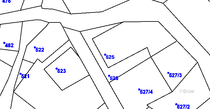 Parcela st. 525 v KÚ Chřibská, Katastrální mapa