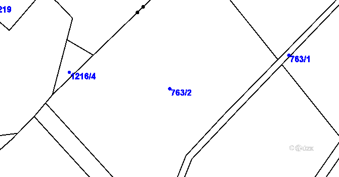 Parcela st. 763/2 v KÚ Chřibská, Katastrální mapa