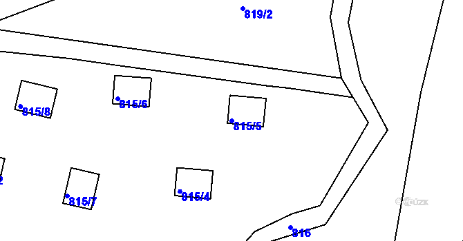 Parcela st. 815/5 v KÚ Chřibská, Katastrální mapa