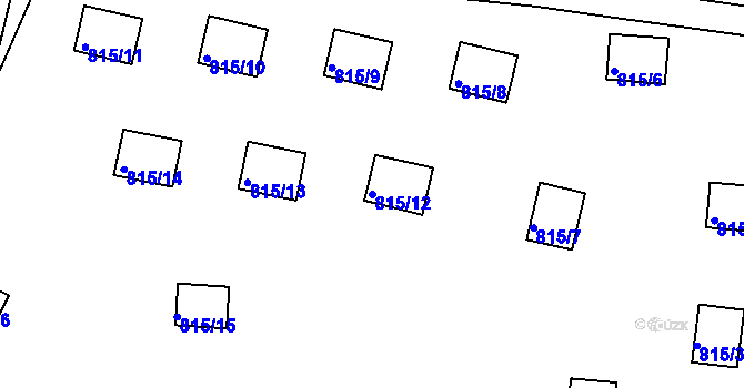 Parcela st. 815/12 v KÚ Chřibská, Katastrální mapa