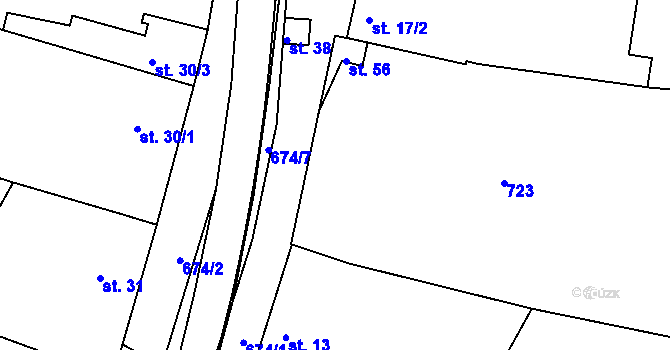 Parcela st. 14 v KÚ Lhotka u Kroměříže, Katastrální mapa