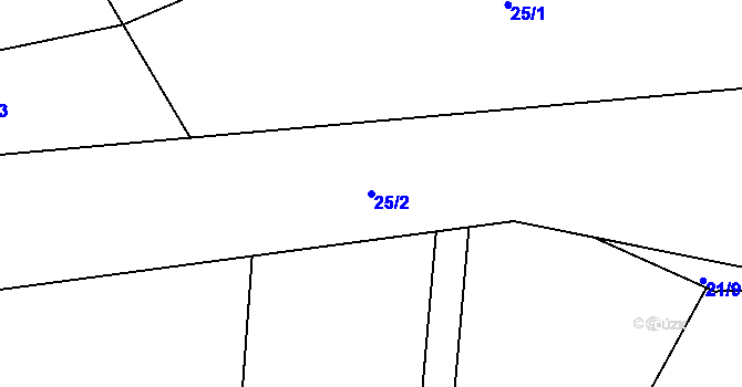Parcela st. 25/2 v KÚ Lhotka u Kroměříže, Katastrální mapa