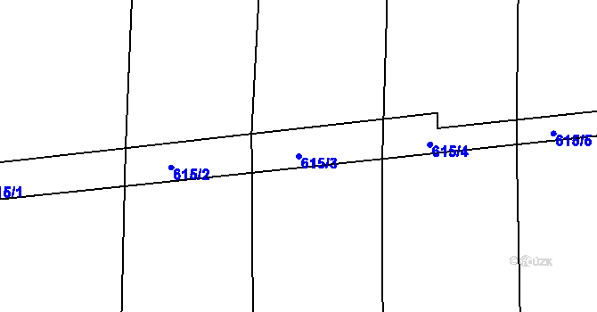 Parcela st. 615/3 v KÚ Lhotka u Kroměříže, Katastrální mapa