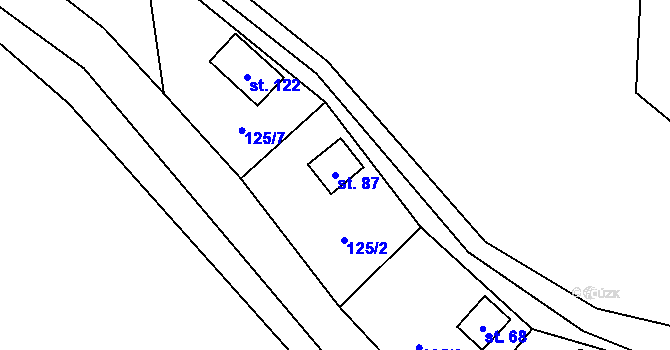 Parcela st. 87 v KÚ Hlince, Katastrální mapa