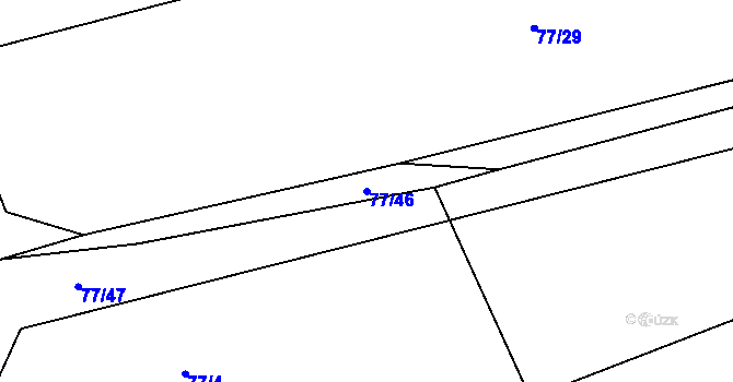 Parcela st. 77/46 v KÚ Hlince, Katastrální mapa