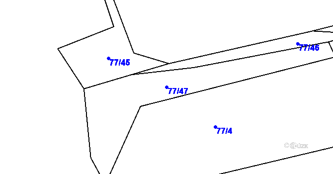 Parcela st. 77/47 v KÚ Hlince, Katastrální mapa