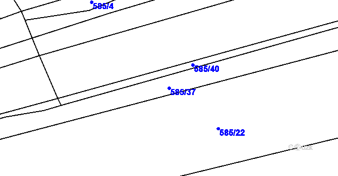 Parcela st. 585/37 v KÚ Hlince, Katastrální mapa