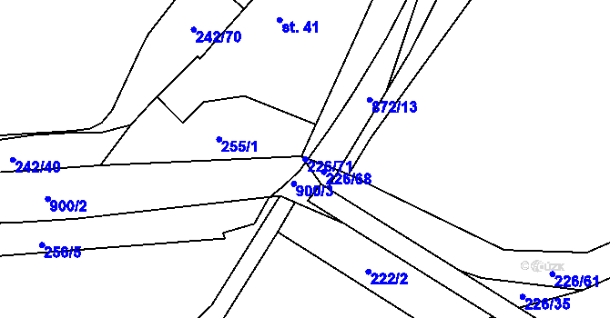 Parcela st. 226/71 v KÚ Hlince, Katastrální mapa
