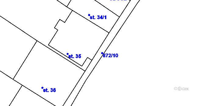 Parcela st. 872/10 v KÚ Hlince, Katastrální mapa
