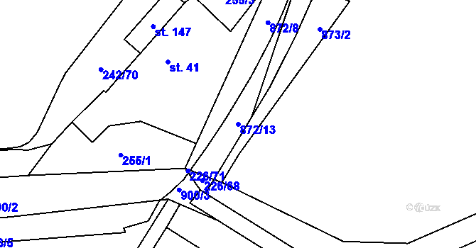 Parcela st. 872/13 v KÚ Hlince, Katastrální mapa