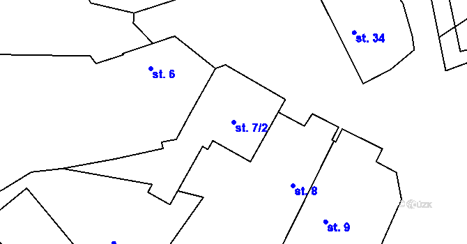 Parcela st. 7/2 v KÚ Holovousy, Katastrální mapa